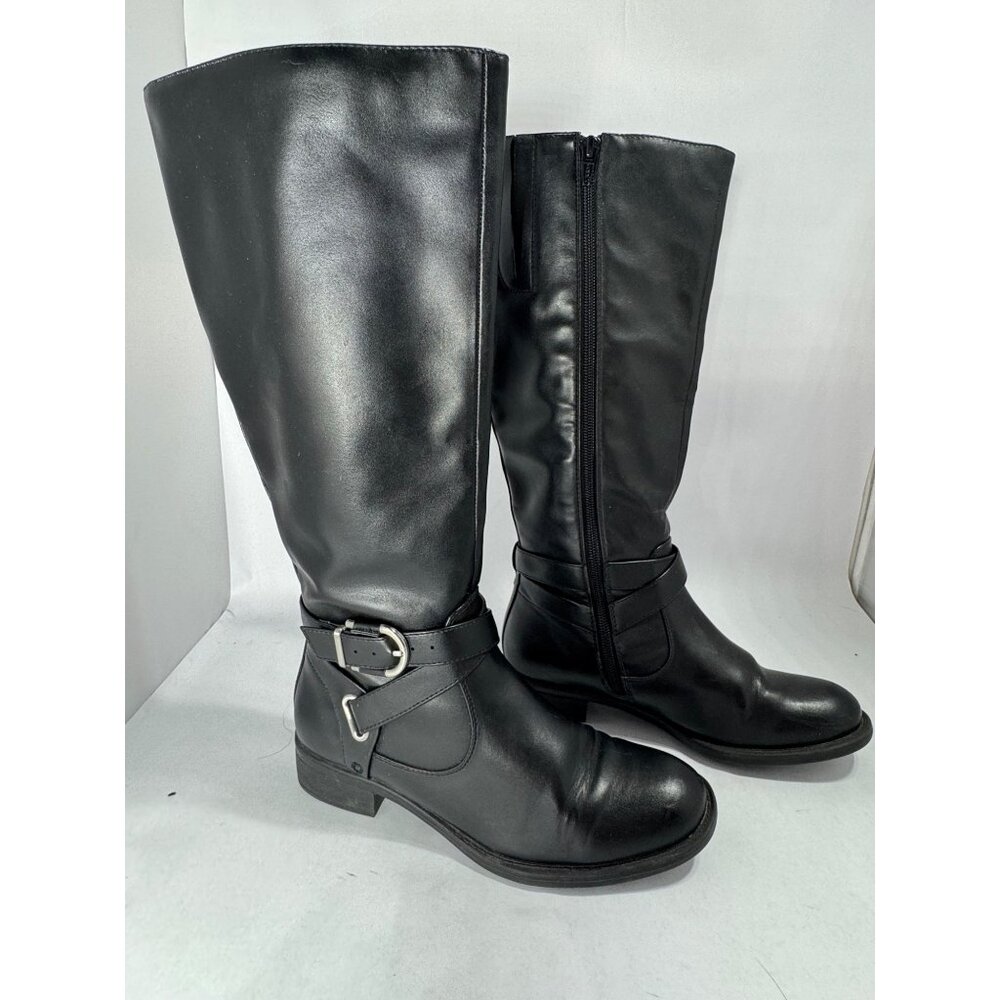 G.H. Bass & Co Women boots Size 8 Jordan Black Synthetic Leather Knee-High Ridin